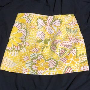 J Crew yellow patterned skirt